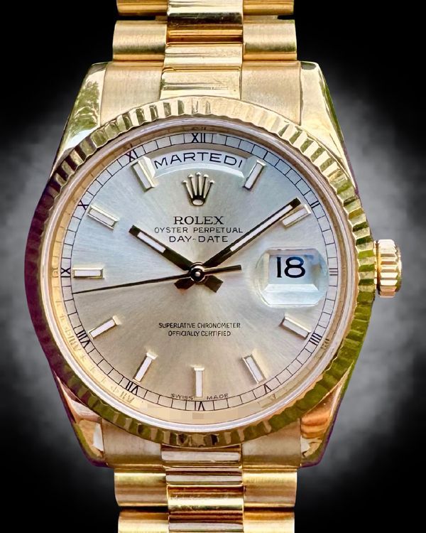 2011 Rolex Day-Date 36MM Silver Dial Yellow Gold President Bracelet (118238)