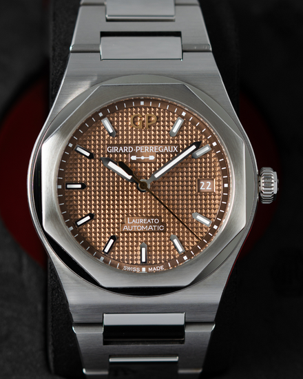 2023 Girard Perregaux Laureato 38MM Copper Dial Steel Bracelet (81005-11-3154-1CM)