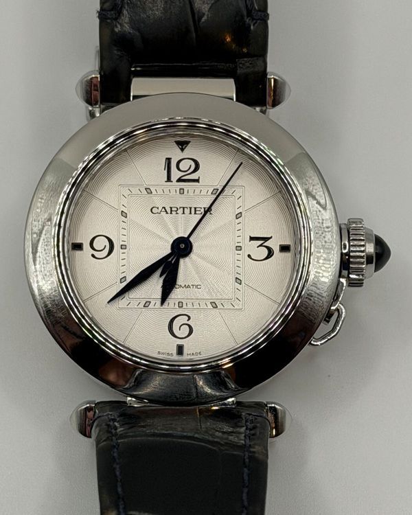 No Reserve - 2021 Cartier Pasha De Cartier 35MM Silver Dial Leather Strap (WSPA0012)