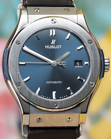 2017 Hublot Classic Fusion 42MM Blue Dial Rubber Strap (542.NX.7170.LR)