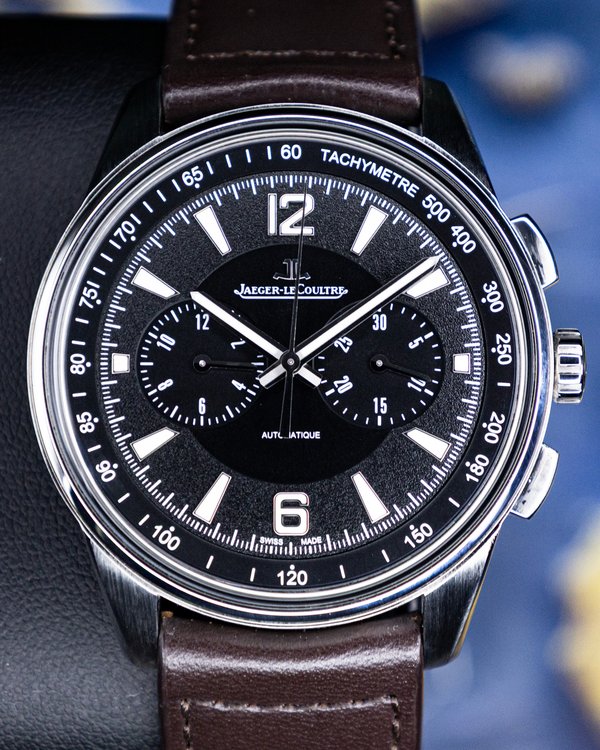 No Reserve - 2022 Jaeger-LeCoultre Polaris Chronograph 42MM Black Dial Leather Strap (Q9028471)