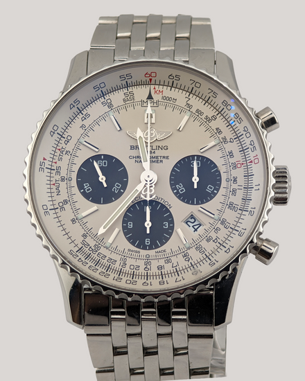 No Reserve - Breitling Navitimer 1 B01 Chronograph 43MM Silver Dial Steel Bracelet (AB012012/G826)