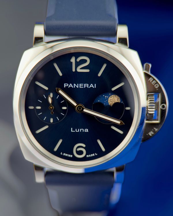 No Reserve - 2025 Panerai Luminor Due 42MM Blue Dial Rubber Strap (PAM01179)