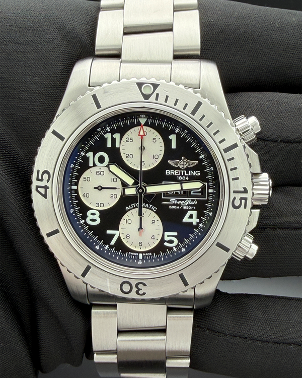2014 Breitling Superocean Chronograph II 44MM Black Dial Steel Bracelet (A13341)