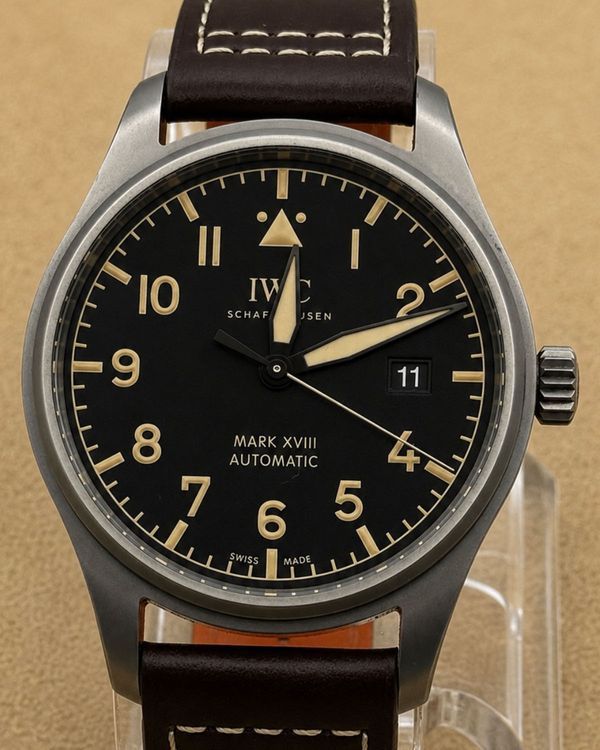 2017 IWC Pilot Watch "Mark XVIII Heritage" 40MM Black Dial Leather Strap (IW327006)