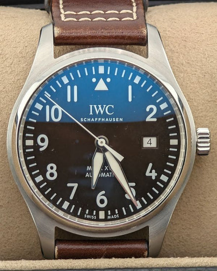 No Reserve - 2020 IWC Schaffhausen Pilot "Antoine de Saint Exupery" 40MM Brown Dial Leather Strap (IW327003)