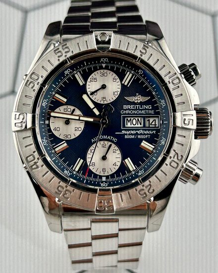 2006 Breitling Superocean Chronograph II 42MM Black Dial Steel Bracelet (A13340)