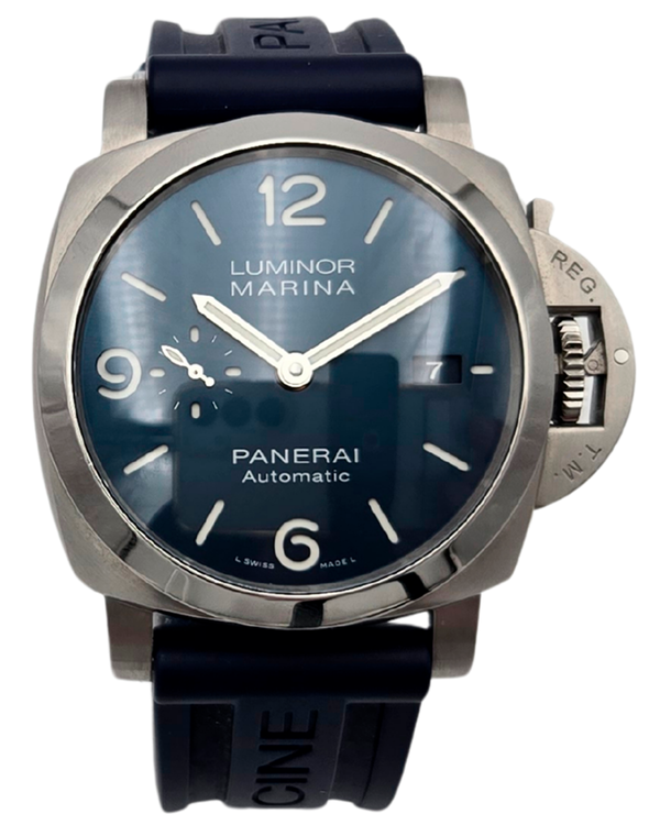2021 Panerai Luminor Marina 44MM Blue Dial Rubber Strap (PAM01313)
