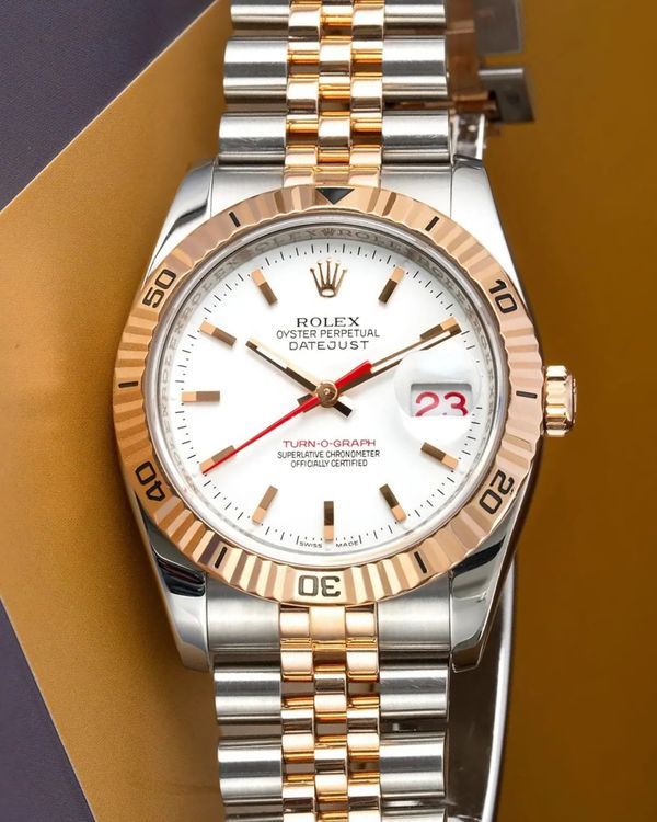 2006 Rolex Datejust Turn-O-Graph 36MM White Dial Two-Tone Jubilee Bracelet (116261)