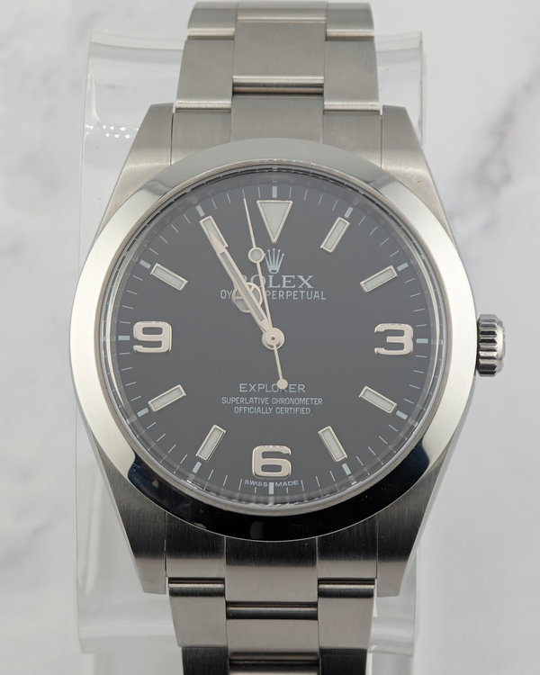 No Reserve - Rolex Explorer 39MM Black Dial Oyster Bracelet (214270)