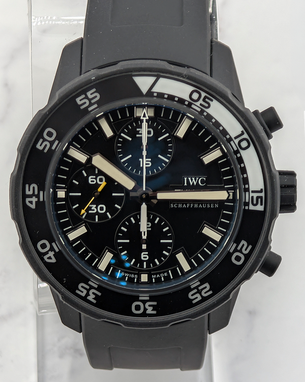 No Reserve - IWC Schaffhausen Aquatimer Chronograph "Galapagos" 44MM Black Dial Rubber Strap (IW376705)