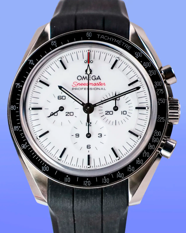 2024 Omega Speedmaster Professional Moonwatch 42MM White Dial Rubber Strap (310.32.42.50.04.001)