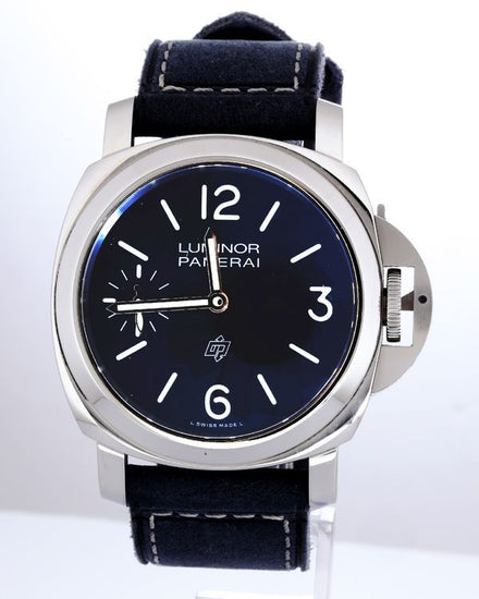 No Reserve - 2024 Panerai Luminor Logo "Blu Mare" 44MM Blue Dial Leather Strap (PAM01085)