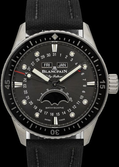 2022 Blancpain Fifty Fathoms Bathyscaphe 43MM Grey Dial Textile Strap (5054-1110-B52A)