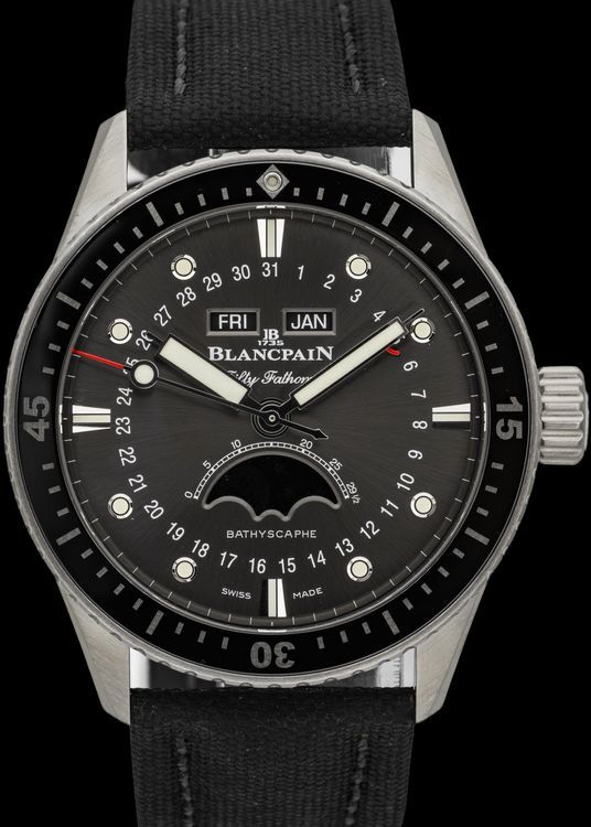 2022 Blancpain Fifty Fathoms Bathyscaphe 43MM Grey Dial Textile Strap (5054-1110-B52A)