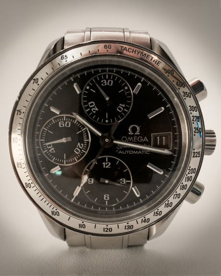 No Reserve - 2002 Omega Speedmaster Date 39MM Black Dial Steel Bracelet (3513.50.00)
