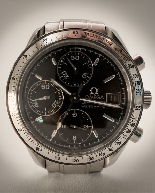 No Reserve - 2002 Omega Speedmaster Date 39MM Black Dial Steel Bracelet (3513.50.00)
