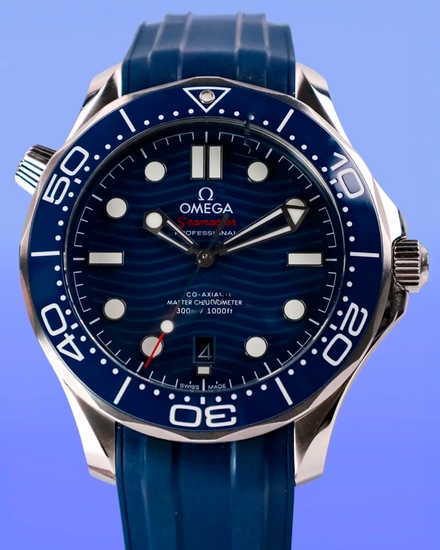 No Reserve - 2023 Omega Seamaster Diver 300M 42MM Blue Dial Rubber Strap (210.32.42.20.03.001)