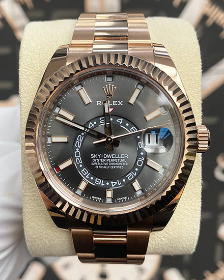 Rolex Sky-Dweller 42MM Slate Dial Rose Gold Oyster Bracelet (326935)