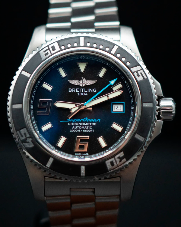 No Reserve - 2018 Breitling Superocean II 44MM Black Dial Steel Bracelet (A17392D7 / BD68)