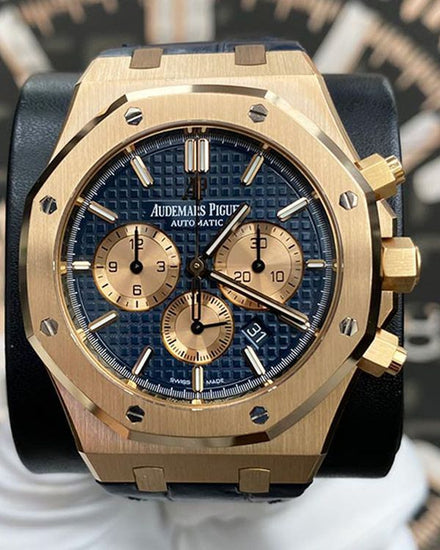 Audemars Piguet Royal Oak 41MM Blue Dial Leather Strap (26331OR.OO.D315CR.01)