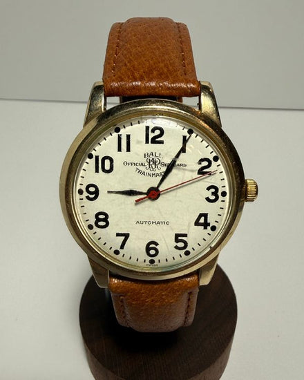 Ball Trainmaster Standard 35MM White Dial Aftermarket Leather Strap (2632)