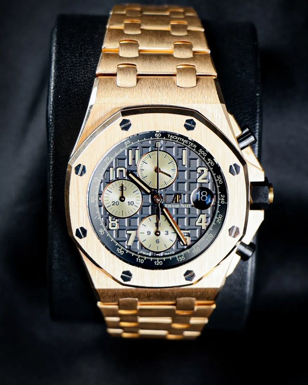 2018 Audemars Piguet Royal Oak Offshore Chronograph "The Brick" 42MM Rhodium Dial Rose Gold Bracelet (26470OR.OO.1000OR.02)