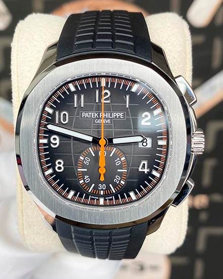 Patek Philippe Aquanaut Chronograph 42MM Black Dial Rubber Strap (5968A-001)