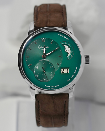 2026 Glashütte Original PanoMaticLunar 40MM Green Dial Leather Strap (1-90-02-13-32-62)