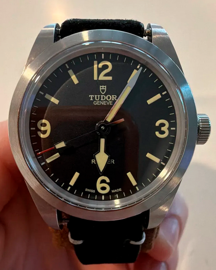 2024 Tudor Ranger 39MM Black Dial Aftermarket Leather Strap (79950)