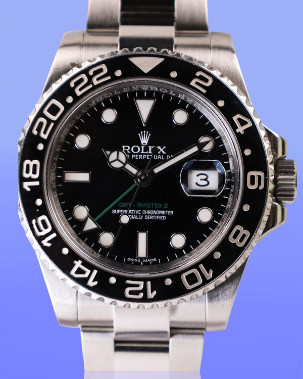 2015 Rolex GMT-Master II 40MM Black Dial Oyster Bracelet (116710LN)