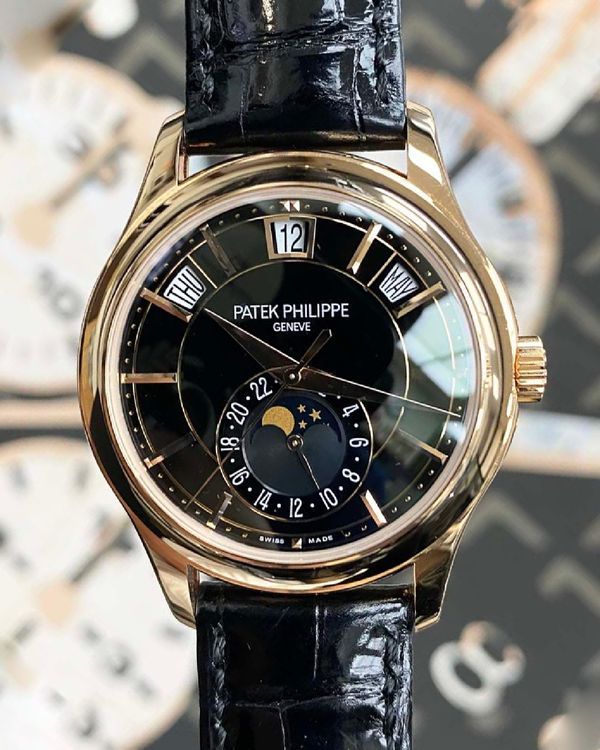 Patek Philippe Annual Calendar 40MM Black Dial Leather Strap (5205R)