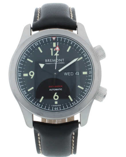 Bremont U-2 43MM Black Dial Leather Strap (U2-R-S)