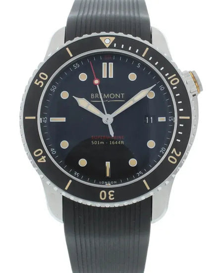 Bremont Supermarine 43MM Black Dial Rubber Strap (S501-BK-R-S)
