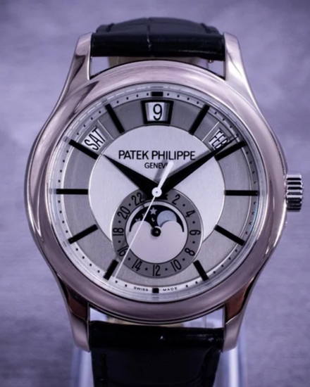 2013 Patek Philippe Annual Calendar 40MM Grey Dial Aftermarket Leather Strap (5205G-001)