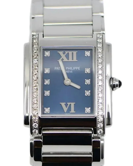 2014 Patek Philippe Twenty-4 25MM Quartz Blue Dial Steel Bracelet (4910/10A-012)