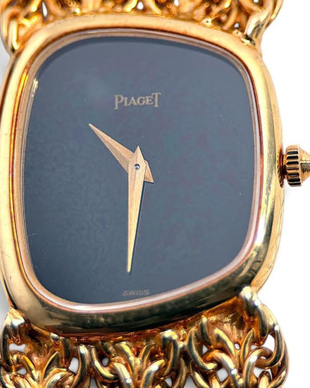 Piaget Jewelry 24MM Black Dial Rose Gold Bracelet (9487 D96)