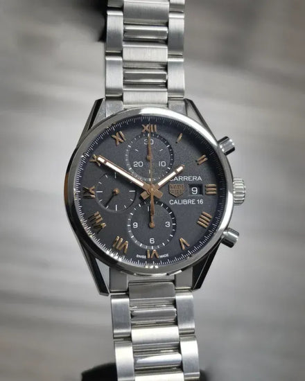 2019 Tag Heuer Carrera Calibre 16 41MM Black Dial Steel Bracelet (CBK2113.BA0715)