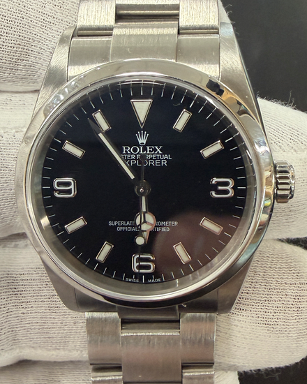 2004 Rolex Explorer 36MM Black Dial Aftermarket Steel Bracelet (114270)