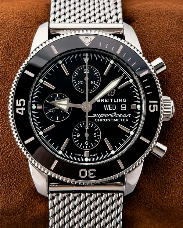 2020 Breitling Superocean Heritage Chronograph 44MM Black Dial Steel Bracelet (A13313)