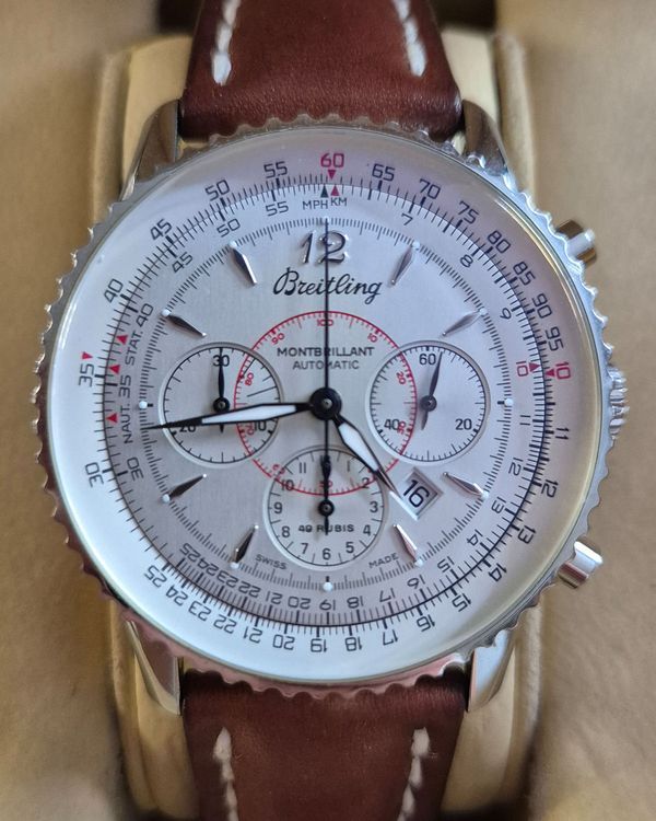 Breitling Navitimer 38MM Ivory Dial Leather Strap (A41330)