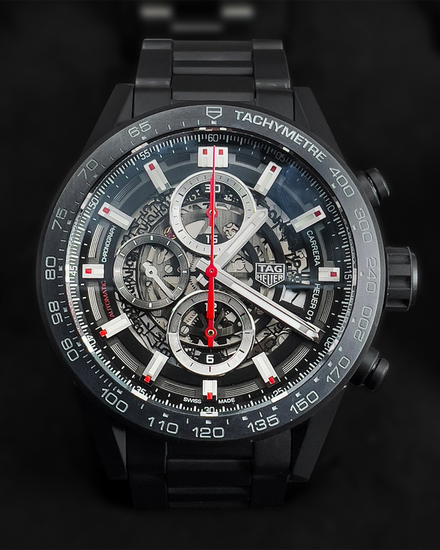 2021 TAG Heuer Carrera Calibre HEUER 01 43MM Skeleton Dial Ceramic Bracelet (CAR2090.BH0729)