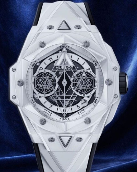 2021 Hublot Big Bang Sang Bleu 45MM Skeleton Dial Rubber Strap (418.HX.2001.RX.MXM21)