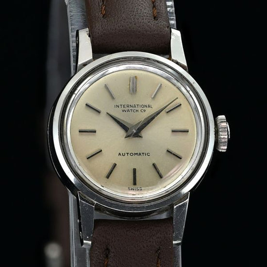 IWC Schaffhausen Vintage "Mini Pellaton" 20.5MM Silver Dial Aftermarket Leather Strap (R2223)