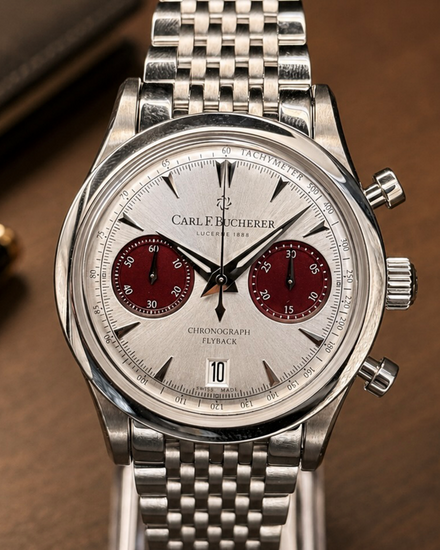 No Reserve - Carl F. Bucherer Manero Flyback 40MM Silver Dial Steel Bracelet (00.10927.08.13.24)