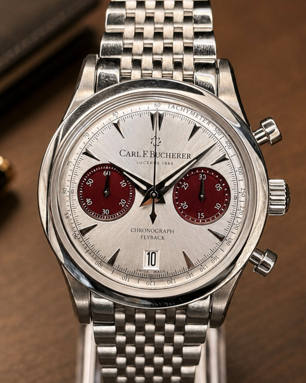 No Reserve - Carl F. Bucherer Manero Flyback 40MM Silver Dial Steel Bracelet (00.10927.08.13.24)