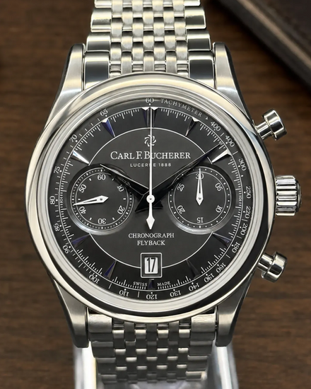No Reserve - Carl F. Bucherer Manero Flyback 43MM Black Dial Steel Bracelet (00.10919.08.33.21)