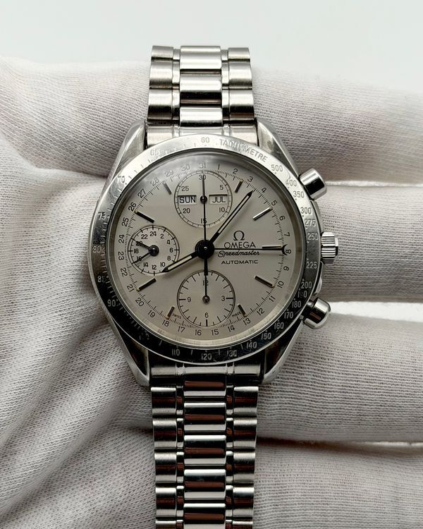 No Reserve - Omega Speedmaster Day-Date Triple Calendar 39MM White Dial Steel Bracelet (3521.30.00)