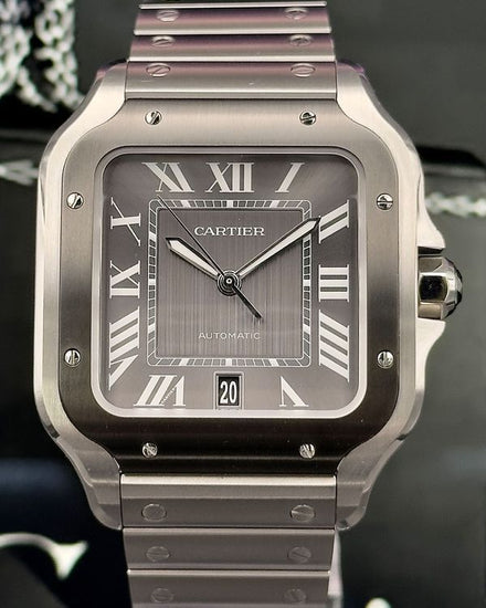 2023 Cartier Santos De Cartier 39.8MM Grey Dial Steel Bracelet (WSSA0037)