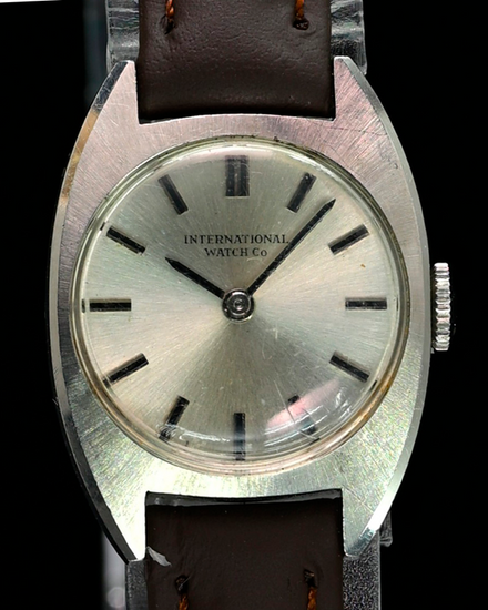 No Reserve - IWC Schaffhausen Vintage "Old Inter" 20MM Silver Dial Aftermarket Leather Strap (4108)
